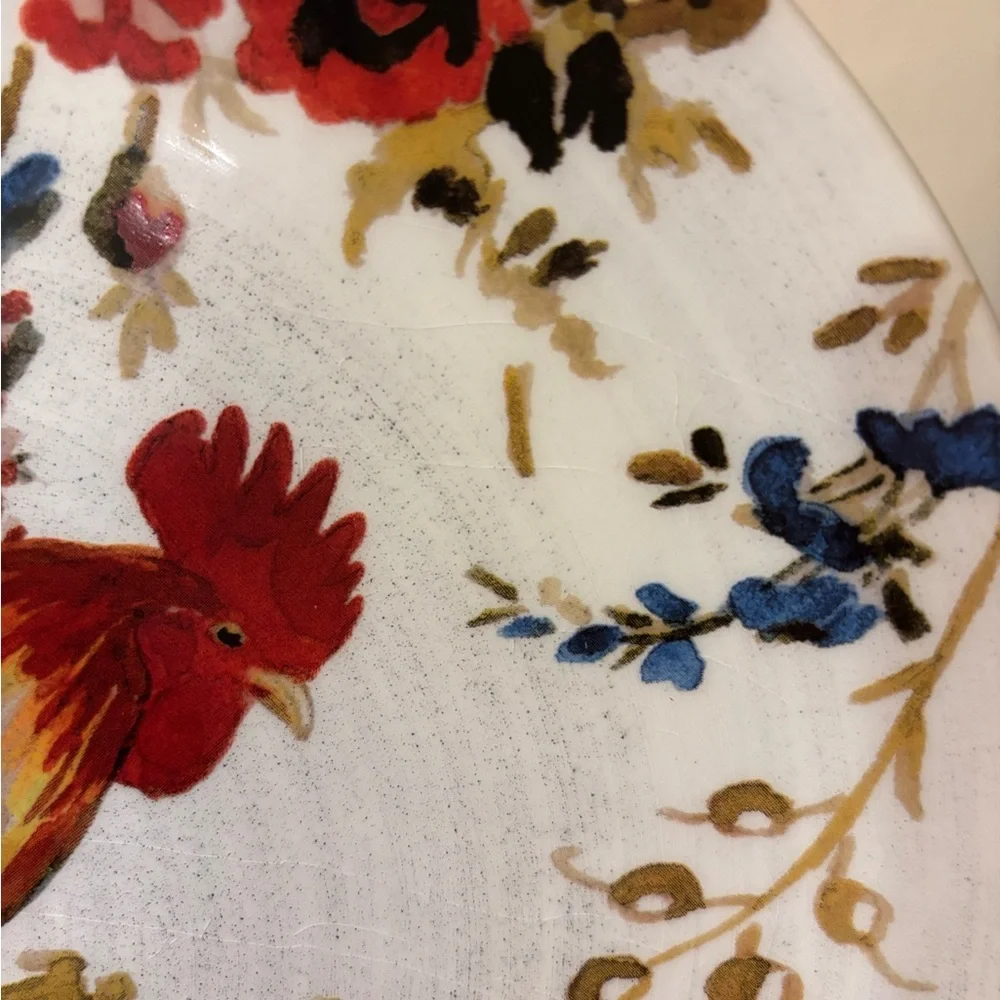 VTG Williams Sonoma Rooster Francais Colorful Rooster Decorative‎ Dessert Plates